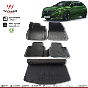 Peugeot 308 Paspas Bagaj Havuzu Set 2022 Sonrası 3D Ultraflex Set