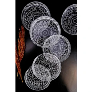 Gardenya 6'lı Cam Mini Tatlı ve Sunum Tabağı Yuvarlak 12 cm C1-1-276