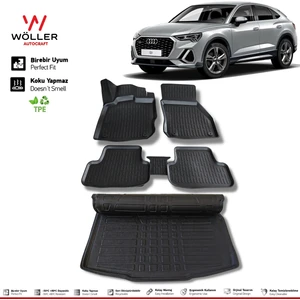 Audi Q3 Paspas Bagaj Havuzu Set 2021 Sonrası 3D Ultraflex Set