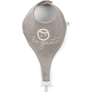 Little Gusto Sıvı Geçirmez Organik Pamuk Emzik Tutuculu Önlük Vintage Kahve