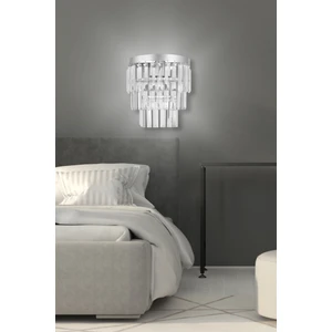 Birsenaydınlatma Ziyafet 1'li Gümüş - Gold Kristal Taşlı Lüks Aplik -Yatak Odası - Salon - Hol