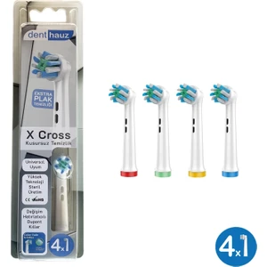 x Cross - Kusursuz Temizlik Oral-B Uyumlu Diş Fırçası Başlığı - 4 Adet Yedek Başlık