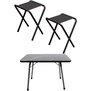 KampSeti 2 Adet Katlanır Kamp Taburesi ve  Katlanır Kamp Masası 45X60-BALIKÇI Taburesi, Katlanır Sandalye