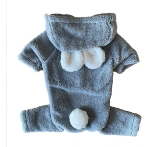 Gedyco Beyaz Kulaklı Gri Peluş Küçük Irk Köpek Tulumu