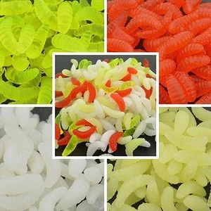 200 Adet 2,4cm Yumuşak Silikon Kurtçuk Olta Balık Yemi - 4 Farklı Renk - Fosforlu