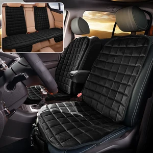 Premium Cepli Ortopedik Oto Koltuk Minder Seti - Oto Koltuk Kılıfı - Ön & Arka Koltuk Tam Set - Siyah