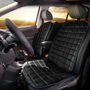 Premium Cepli Ortopedik Oto Koltuk Minder Seti - Oto Koltuk Kılıfı - Ön 2 Koltuk Set - Siyah