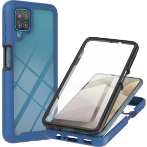Seashell Digital Samsung Galaxy A12-DARK Mavi Için Pet Screen Koruyucu ile 3 Tam Kapsamlı Koruma Pc+Tpu Koruyucu Kılıf (Yurt Dışından)