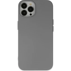 Kzy Apple iPhone 15 Pro Max ile Uyumlu  Içi Kadife Lansman Silikon Kılıf - Gri