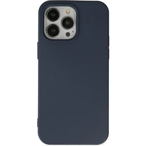 Kzy Apple iPhone 15 Pro Max ile Uyumlu  Içi Kadife Lansman Silikon Kılıf - Lacivert