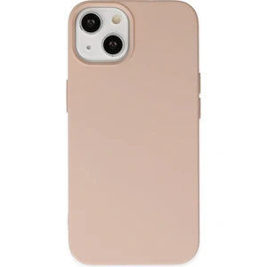 Apple iPhone 15 Plus ile Uyumlu  Içi Kadife Lansman Silikon Kılıf - Pudra