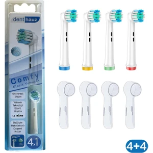 Comfy - Klasik Yumuşak Oral-B Uyumlu Diş Fırçası Başlığı + Fırça Koruma Kapağı