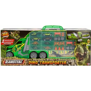 Dino Transporter 4 Araçlı ve 4 Dinozorlu Oyun Seti Yeşil