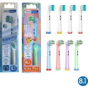 Kombo Set Comfy + Kids Fun Yumuşak Oral-B Uyumlu Yedek Diş Fırçası Başlıkları