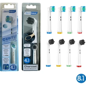 Kombo Set Comfy + Charcoal Yumuşak Oral-B Uyumlu Yedek Diş Fırçası Başlıkları