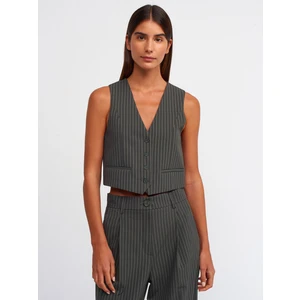 60525 Düğmeli Yelek-Haki