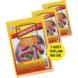 Dana Kokteyl Sosis 220 Gr. Üçlü Paket (Toplam 660 Gr.)