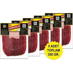 Yüksek Proteinli Kurutulmuş Dana Füme Et 70 Gr. Beşli Paket (Toplam 350 Gr.)