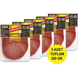 Dilimli İtalyan Lezzeti Dana Bresaola 70 Gr. Beşli Paket (Toplam 350 Gr.)