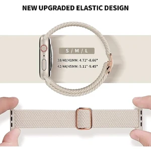Apple Watch Uyumlu 38MM 40MM 41MM 2 Adet Set 1/2/3/4/5/6/se/7/8/9 Kordon Loop Örgülü Kordon