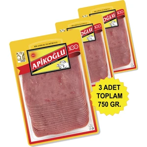 Dilimli Dana Jambon 250 Gr. Üçlü Paket (Toplam 750 Gr.)