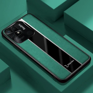 Xiaomi Redmi 10C Uyumlu Kılıf Zebana Premium Deri Kılıf Yeşil