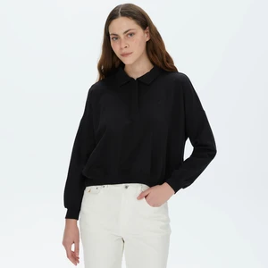 Nautıca Kadın Siyah Oversıze Uzun Kollu Sweatshırt 37KE100T.0TB
