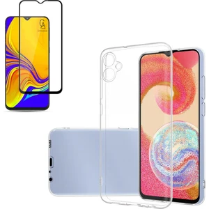Samsung Galaxy A04E ile Uyumlu Soft Yumuşak Telefon Kılıfı ve 5d Tam Kaplayan Cam Ekran Koruyucu