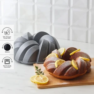 Cake Pro Örgü Döküm Kek Kalıbı Antrasit 26 Cm