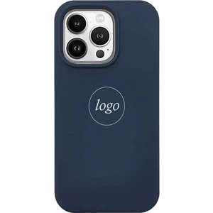 Apple iPhone 15 Pro Ile Uyumlu Premium Kılıf Kadife Iç Yüzey Logo Lansman Kapak Lacivert