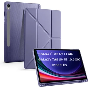 Samsung Galaxy Tab S9 Fe X510 X516 Kılıf Kalem Bölmeli Trifolding Case