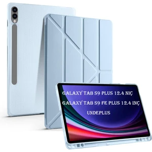 Samsung Galaxy Tab S9 Plus X810 X816 X818 Kılıf Kalem Bölmeli Trifolding Case