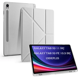 Samsung Galaxy Tab S10 Lite FE/S10/S9 FE/S9 Kılıf Kalem Bölmeli Trifolding Case(12.4inç Değildir)