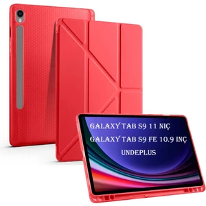 Samsung Galaxy Tab S9 Fe X510 X516 Kılıf Kalem Bölmeli Trifolding Case