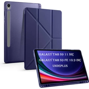 Samsung Galaxy Tab S9 X710 X716 X718 Kılıf Kalem Bölmeli Trifolding Case