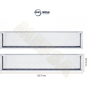 Mega Oto Market Paslanmaz Krom Metal Plakalık 52.7cm x 11.5cm 2 Adet