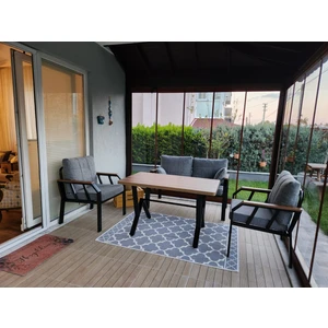 NERGİZ 2 1 1 MASA BAHÇE BALKON MUTFAK MOBİLYASI,KAYRAK GRİ