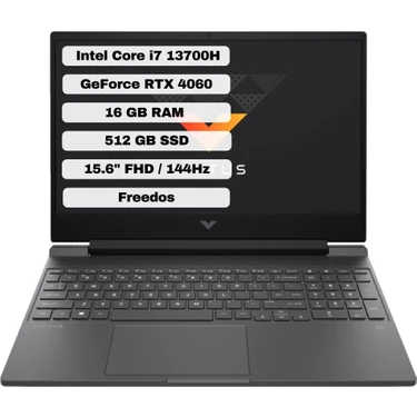 HP Victus Gaming Intel Core i7 13700H 16GB 512GB SSD RTX4060 Freedos 15.6" FHD Taşınabilir