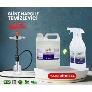 Glint Hookah 5 Lt + 2 x 1 Lt  %100 Bitkisel Full Nargile Temizleyici Çok Amaçlı