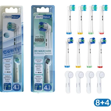 Denthauz Süper Set Comfy + 3D Maxcare Oral-B Uyumlu Diş Fırçası Başlıkları + Fırça Koruma