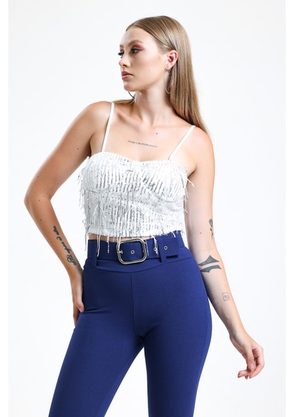 Fermuarlı Payet Abiye Bustiyer | BUST34890