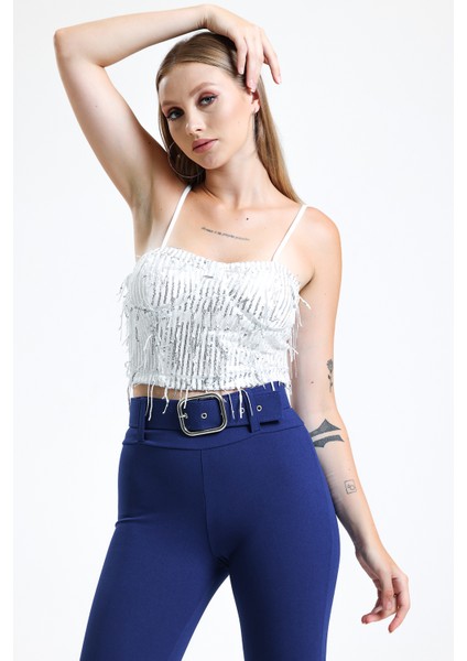 Fermuarlı Payet Abiye Bustiyer | BUST34890