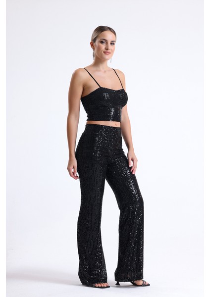 Beli Lastikli Payet Abiye Pantolon | PNT35233