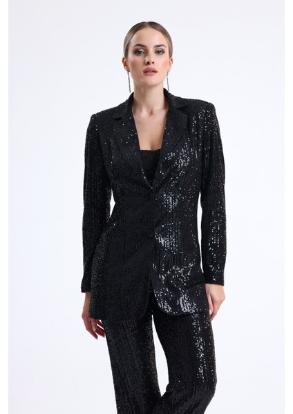 Içi Astarli Payet Abiye Ceket | CKT34262 Siyah fiyatları