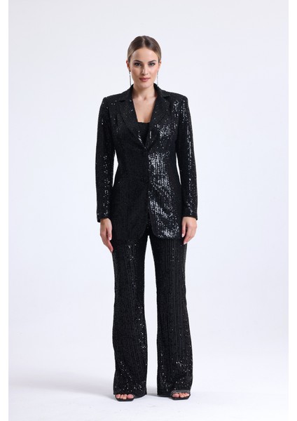 Içi Astarli Payet Abiye Ceket | CKT34262 Siyah fırsatları