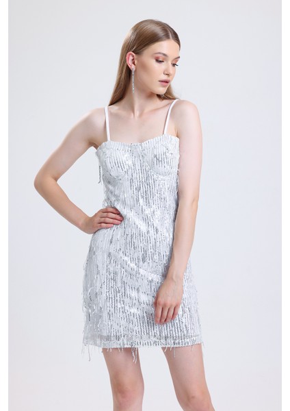 Payet Abiye Elbise Elb35119 Silver fiyatları