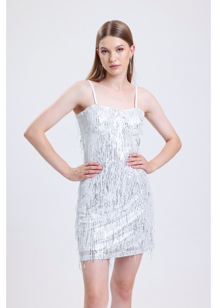 Payet Abiye Elbise Elb35119 Silver modelleri