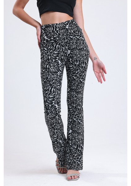 Jakarlı Kışlık Pantolon | 35134 Pnt Siyah Ekru modelleri