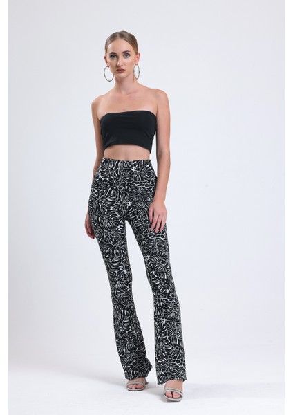 Jakarlı Kışlık Pantolon | 35134 Pnt Siyah Ekru fırsatları