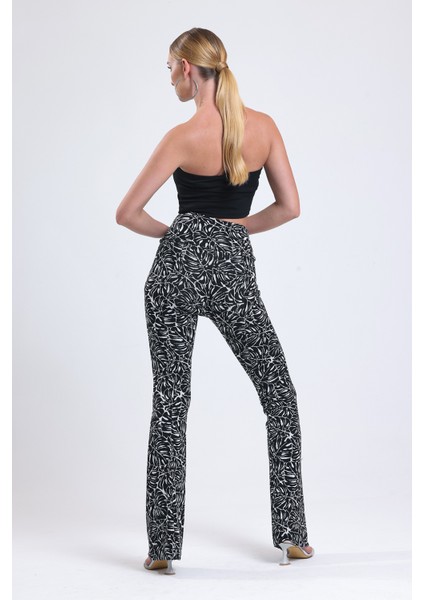 Jakarlı Kışlık Pantolon | 35134 Pnt Siyah Ekru indirimleri